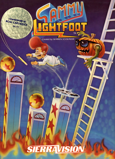 Sammy Lightfoot box art for Commodore 64